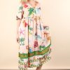 Button Down Printed Midi Dress - Blush Mix