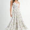 Floral Print Tiered Cami Maxi Dress - Green