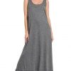 French Terry Twisted Strap Midi Dress - Black